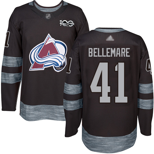Cheap Adidas Colorado Avalanche Men 41 Pierre-Edouard Bellemare Black 1917-2017 100th Anniversary Stitched NHL Jersey